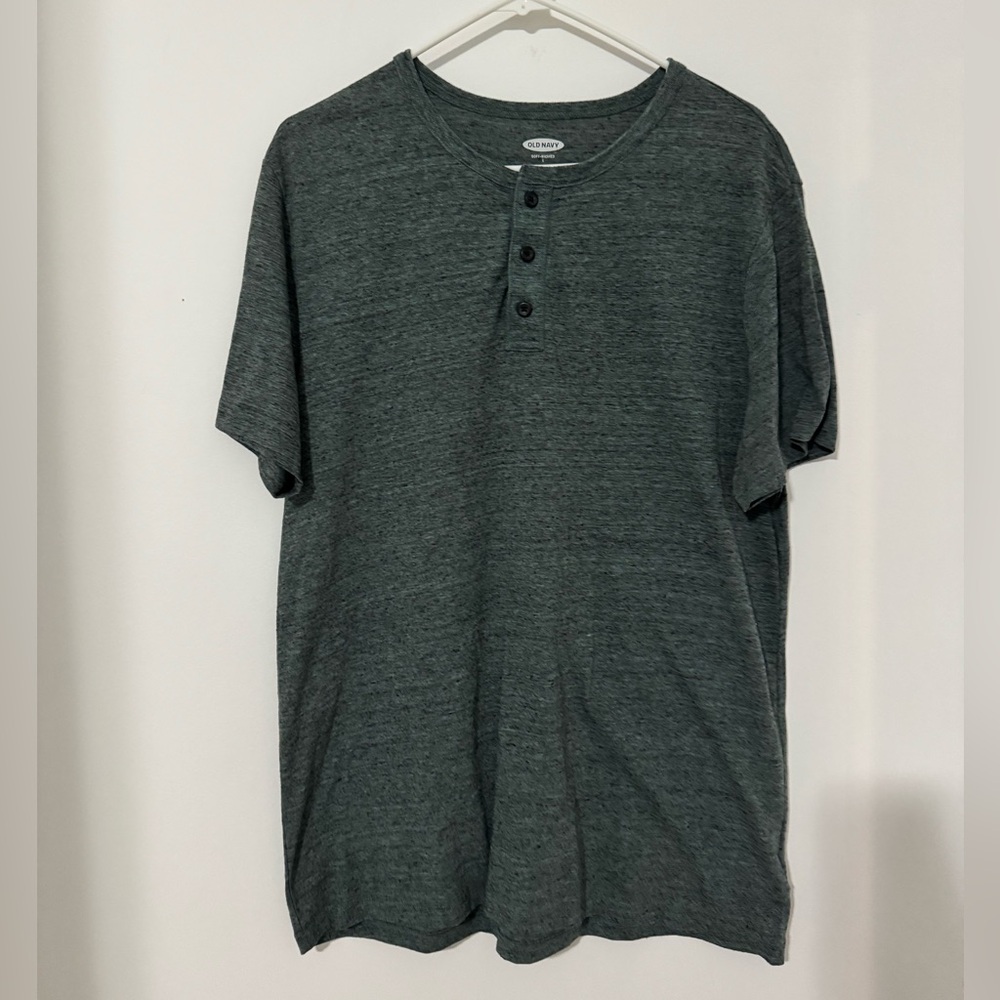 Old Navy Soft-Washed Grey Henley Shirt